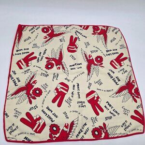 Handmade Throw Pillow Patriotic Make Love Not War Red & White Snap Closure